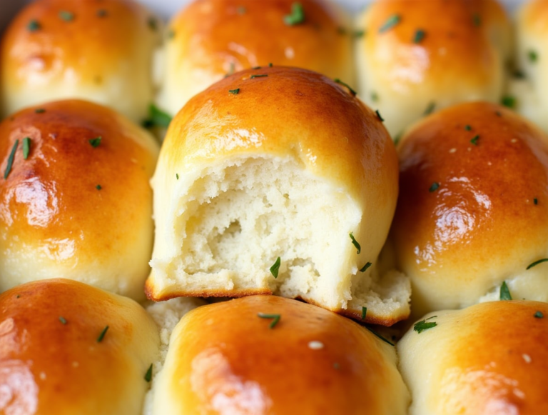 Golden Garlic Knot Rolls
