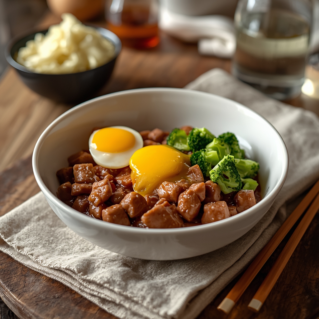 Title: Korean Ground Beef Bowl: The 20-Minute Dinner You'll Make Weekly Description: An easy, flavorful Korean-inspired ground beef bowl with a sweet and savory glaze, ready in under 30 minutes. Perfect for a quick weeknight family meal. Recipe Course: Main Course Recipe Cuisine: Korean (Note: Schema allows for specific cuisines beyond the provided list. "Korean" is the most accurate. If constrained to the list, "Japanese" or "Asian" would be the closest, but "Korean" is standard.) Keyword: easy korean ground beef bowl Prep Time: 10 minutes Cook Time: 15 minutes Resting Time: 0 minutes Total Time: 25 minutes Servings: 4 Calories Per Serving: Approximately 450 kcal (Note: This is an estimate. For precise schema, a calculated value is recommended.) Ingredients: For the Beef & Sauce: 1.5 pounds lean ground beef {680 grams} 5-6 cloves garlic, minced 1 tablespoon fresh ginger, grated 1/2 cup brown sugar, packed {100 grams} 1/2 cup soy sauce {120 ml} 2 tablespoons rice vinegar {30 ml} 1 tablespoon toasted sesame oil {15 ml} 1 teaspoon crushed red pepper flakes Freshly ground black pepper For Serving: Steamed white or brown rice 1-2 cucumbers, thinly sliced or julienned 4-5 green onions, thinly sliced Toasted sesame seeds 4 fried eggs, optional Instructions: Step 1: Prep & Sauce Begin cooking your rice according to package directions. In a medium bowl, whisk together the brown sugar, soy sauce, rice vinegar, and red pepper flakes until well combined. Set the sauce aside. Mince the garlic and grate the ginger. Step 2: Cook the Beef Heat a large skillet or wok over medium-high heat. Add the ground beef and cook, breaking it up with a spoon, until no longer pink, about 5-7 minutes. Step 3: Add Aromatics Push the beef to the sides of the pan. If there is excessive fat, spoon some out. Reduce heat to medium. Add the minced garlic and grated ginger to the center of the pan. Let them sizzle for 30-60 seconds until fragrant, then stir them into the beef. Step 4: Simmer the Sauce Pour the prepared sauce over the beef. Stir to combine and bring to a simmer. Let it cook for 2-3 minutes, stirring occasionally, until the sauce has thickened and glazes the beef. Step 5: Finish & Serve Turn off the heat. Drizzle the toasted sesame oil over the beef and stir to incorporate. Serve the beef immediately over steamed rice, topped with cucumber, green onions, toasted sesame seeds, and a fried egg if desired. Title: Korean Ground Beef Bowl: The 20-Minute Dinner You'll Make Weekly Description: An easy, flavorful Korean-inspired ground beef bowl with a sweet and savory glaze, ready in under 30 minutes. Perfect for a quick weeknight family meal. Recipe Course: Main Course Recipe Cuisine: Korean (Note: Schema allows for specific cuisines beyond the provided list. "Korean" is the most accurate. If constrained to the list, "Japanese" or "Asian" would be the closest, but "Korean" is standard.) Keyword: easy korean ground beef bowl Prep Time: 10 minutes Cook Time: 15 minutes Resting Time: 0 minutes Total Time: 25 minutes Servings: 4 Calories Per Serving: Approximately 450 kcal (Note: This is an estimate. For precise schema, a calculated value is recommended.) Ingredients: For the Beef & Sauce: 1.5 pounds lean ground beef {680 grams} 5-6 cloves garlic, minced 1 tablespoon fresh ginger, grated 1/2 cup brown sugar, packed {100 grams} 1/2 cup soy sauce {120 ml} 2 tablespoons rice vinegar {30 ml} 1 tablespoon toasted sesame oil {15 ml} 1 teaspoon crushed red pepper flakes Freshly ground black pepper For Serving: Steamed white or brown rice 1-2 cucumbers, thinly sliced or julienned 4-5 green onions, thinly sliced Toasted sesame seeds 4 fried eggs, optional Instructions: Step 1: Prep & Sauce Begin cooking your rice according to package directions. In a medium bowl, whisk together the brown sugar, soy sauce, rice vinegar, and red pepper flakes until well combined. Set the sauce aside. Mince the garlic and grate the ginger. Step 2: Cook the Beef Heat a large skillet or wok over medium-high heat. Add the ground beef and cook, breaking it up with a spoon, until no longer pink, about 5-7 minutes. Step 3: Add Aromatics Push the beef to the sides of the pan. If there is excessive fat, spoon some out. Reduce heat to medium. Add the minced garlic and grated ginger to the center of the pan. Let them sizzle for 30-60 seconds until fragrant, then stir them into the beef. Step 4: Simmer the Sauce Pour the prepared sauce over the beef. Stir to combine and bring to a simmer. Let it cook for 2-3 minutes, stirring occasionally, until the sauce has thickened and glazes the beef. Step 5: Finish & Serve Turn off the heat. Drizzle the toasted sesame oil over the beef and stir to incorporate. Serve the beef immediately over steamed rice, topped with cucumber, green onions, toasted sesame seeds, and a fried egg if desired. Delicious Korean Ground Beef Bowl