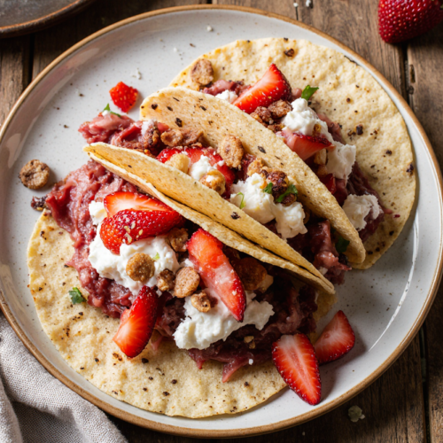Strawberry Crunch Cheesecake Tacos
