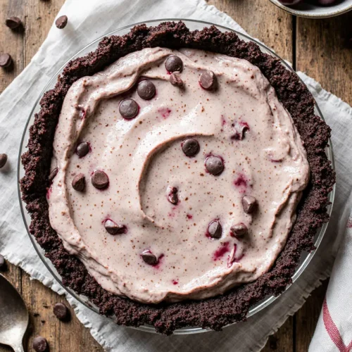 No-Bake Easy Cherry Chocolate Chip Pie
