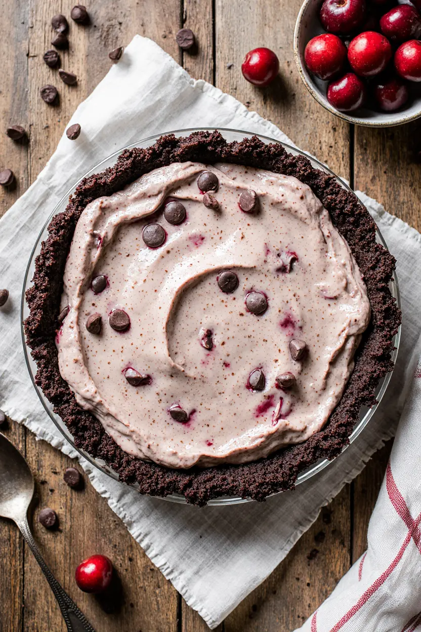 No-Bake Easy Cherry Chocolate Chip Pie