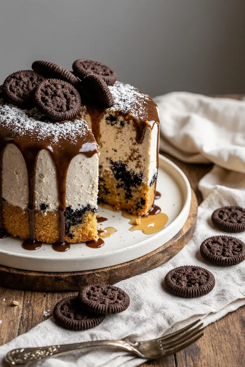 Silky Cookies and Cream Poke Cake