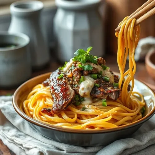 Garlic Butter Steak Lightning Noodles