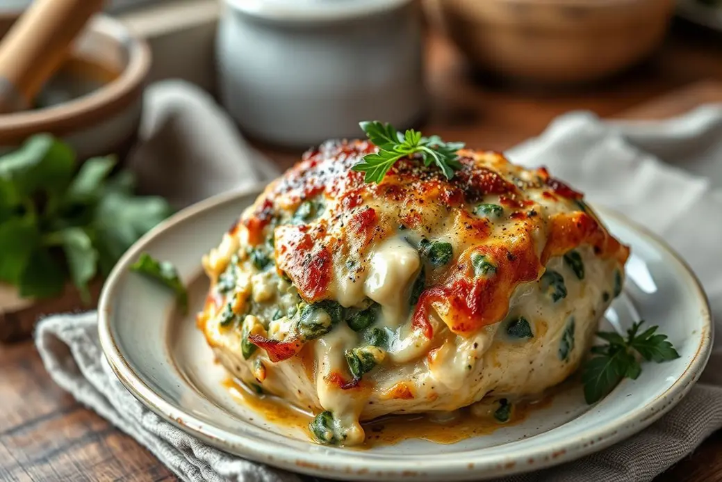 Spinach and Artichoke Stuffed Chicken