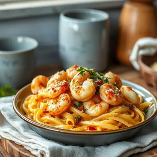 Shrimp Scampi Pasta Bake