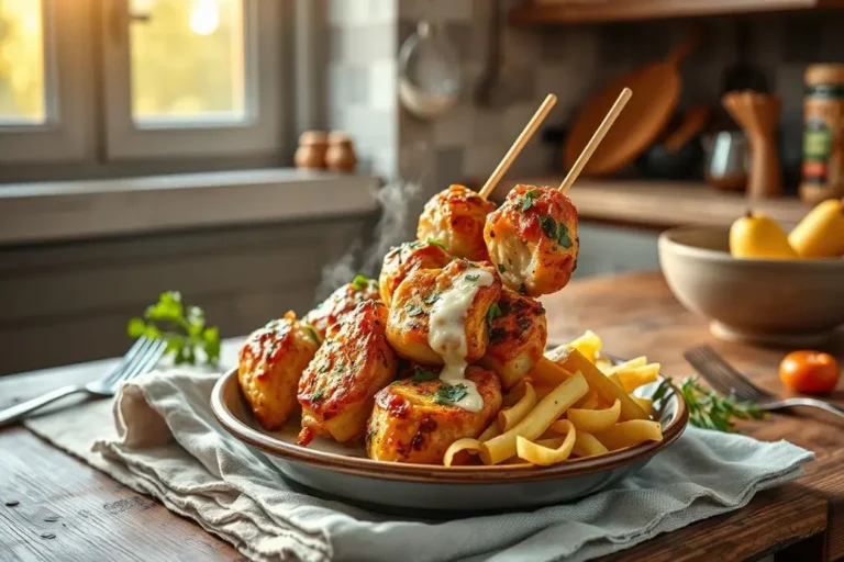 Air Fryer Garlic Parmesan Chicken Skewers