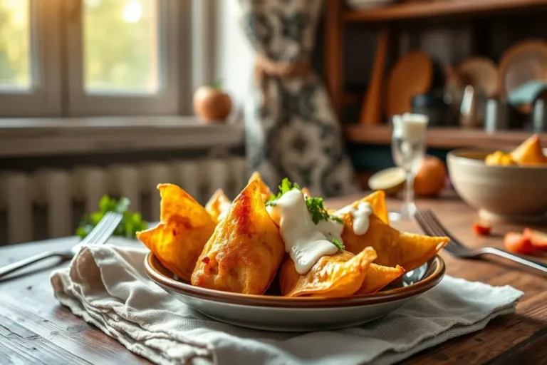 Crispy Chicken Wontons with Sweet and Spicy Cream Sauce